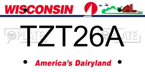 TZT26A Wisconsin License Plate