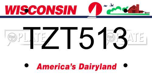 TZT513 Wisconsin License Plate