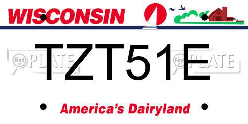 TZT51E Wisconsin License Plate