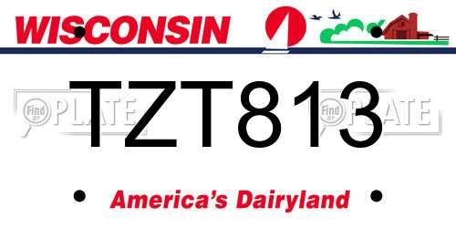 TZT813 Wisconsin License Plate
