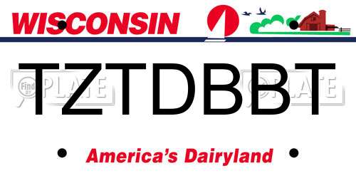 TZTDBBT Wisconsin License Plate