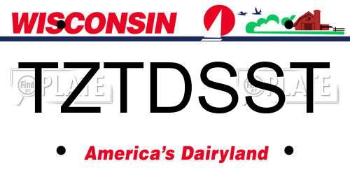 TZTDSST Wisconsin License Plate