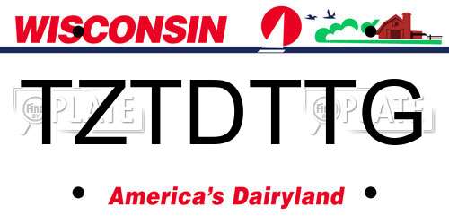 TZTDTTG Wisconsin License Plate
