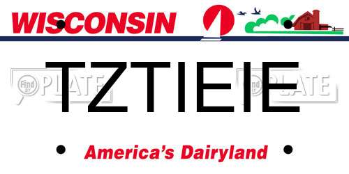 TZTIEIE Wisconsin License Plate