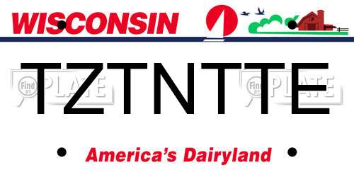TZTNTTE Wisconsin License Plate