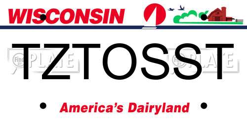TZTOSST Wisconsin License Plate