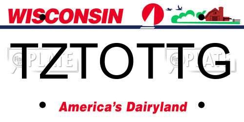 TZTOTTG Wisconsin License Plate