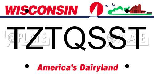 TZTQSST Wisconsin License Plate