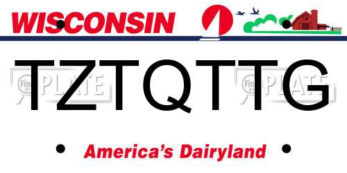 TZTQTTG Wisconsin License Plate