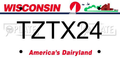 TZTX24 Wisconsin License Plate