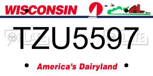 TZU5597 Wisconsin License Plate
