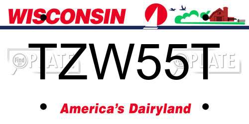 TZW55T Wisconsin License Plate