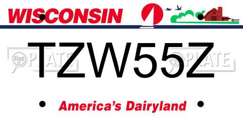 TZW55Z Wisconsin License Plate
