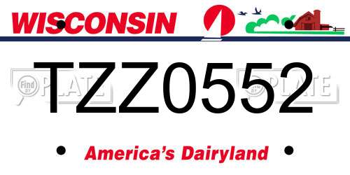 TZZ0552 Wisconsin License Plate