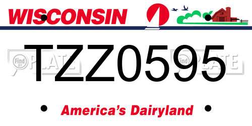 TZZ0595 Wisconsin License Plate
