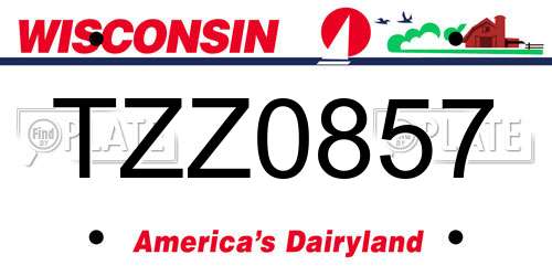 TZZ0857 Wisconsin License Plate