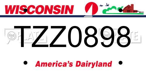 TZZ0898 Wisconsin License Plate
