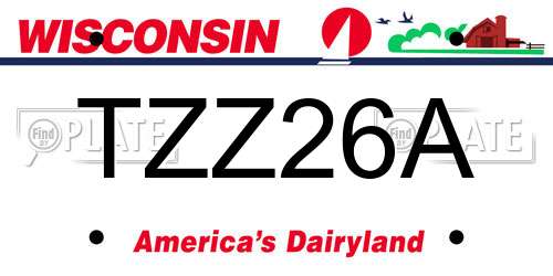 TZZ26A Wisconsin License Plate