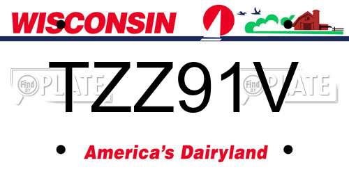 TZZ91V Wisconsin License Plate