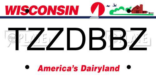 TZZDBBZ Wisconsin License Plate
