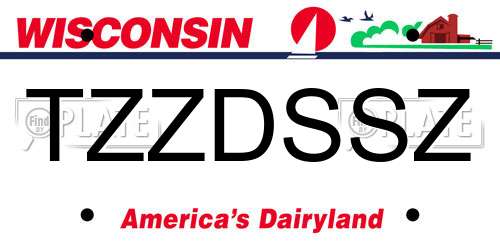 TZZDSSZ Wisconsin License Plate