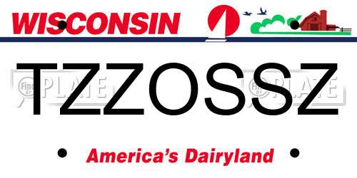TZZOSSZ Wisconsin License Plate