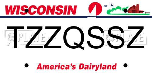 TZZQSSZ Wisconsin License Plate
