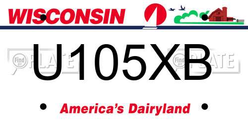 U105XB Wisconsin License Plate