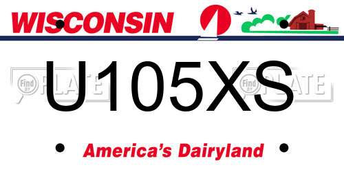 U105XS Wisconsin License Plate