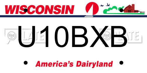 U10BXB Wisconsin License Plate