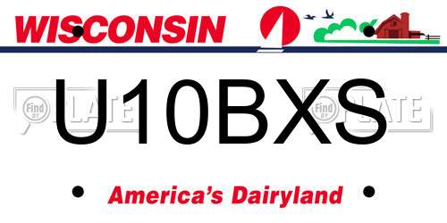 U10BXS Wisconsin License Plate