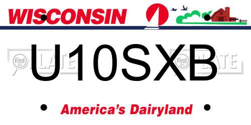 U10SXB Wisconsin License Plate