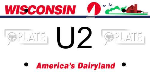 U2 Wisconsin License Plate