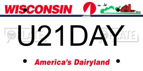 U21DAY Wisconsin License Plate