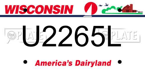 U2265L Wisconsin License Plate