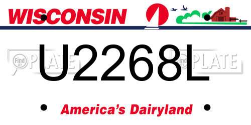 U2268L Wisconsin License Plate