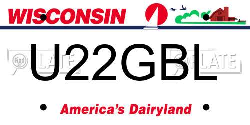 U22GBL Wisconsin License Plate