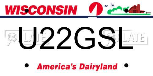 U22GSL Wisconsin License Plate