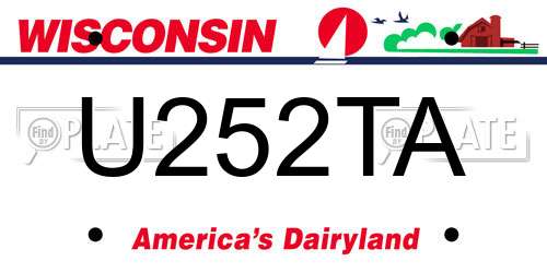 U252TA Wisconsin License Plate