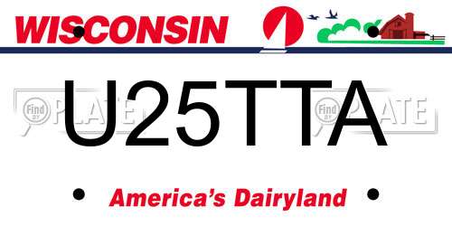 U25TTA Wisconsin License Plate