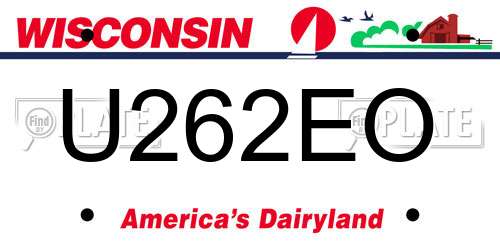 U262EO Wisconsin License Plate