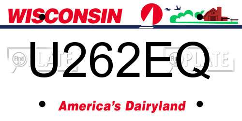 U262EQ Wisconsin License Plate