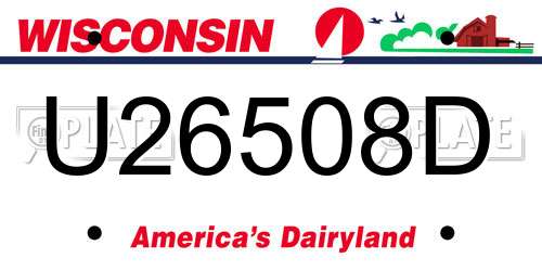 U26508D Wisconsin License Plate