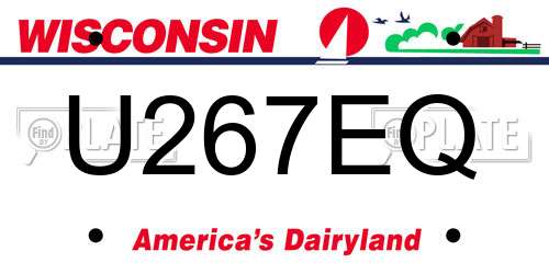 U267EQ Wisconsin License Plate