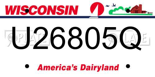 U26805Q Wisconsin License Plate