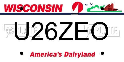 U26ZEO Wisconsin License Plate