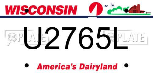 U2765L Wisconsin License Plate