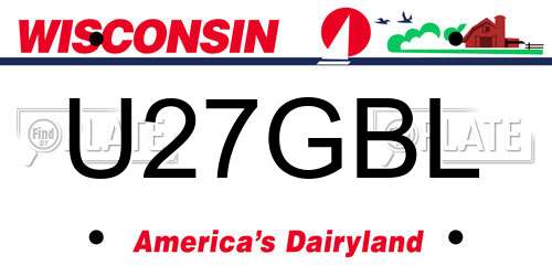 U27GBL Wisconsin License Plate