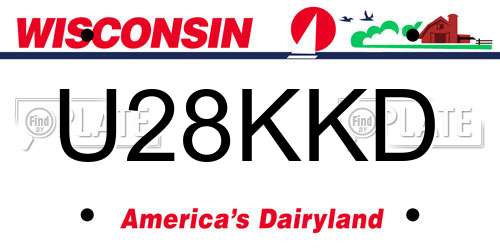 U28KKD Wisconsin License Plate