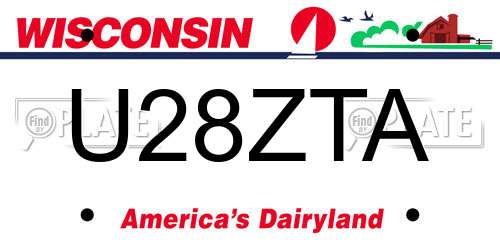 U28ZTA Wisconsin License Plate